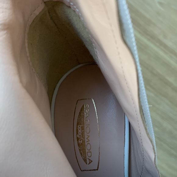 Spazio Moda white genuine leather leather straps and buckle peep toe bootie - Picture 15 of 16